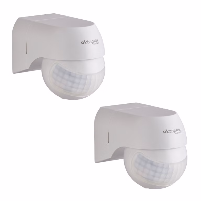 Set di 2 rilevatori di movimento Ana di seconda scelta, orientabili verso l'esterno, 230 V IP44, sensore di movimento 180°, portata 12 m, bianco, sensore PIR a vista #1
