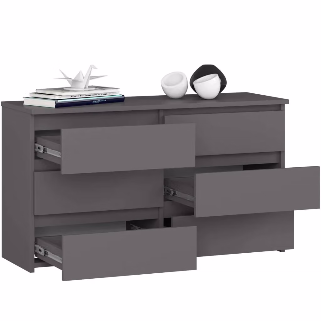 Cassettiera compatta AKORD CL100 Grigia Grafite con 6 cassetti L 100 cm, P 35 cm, H 57 cm – 2