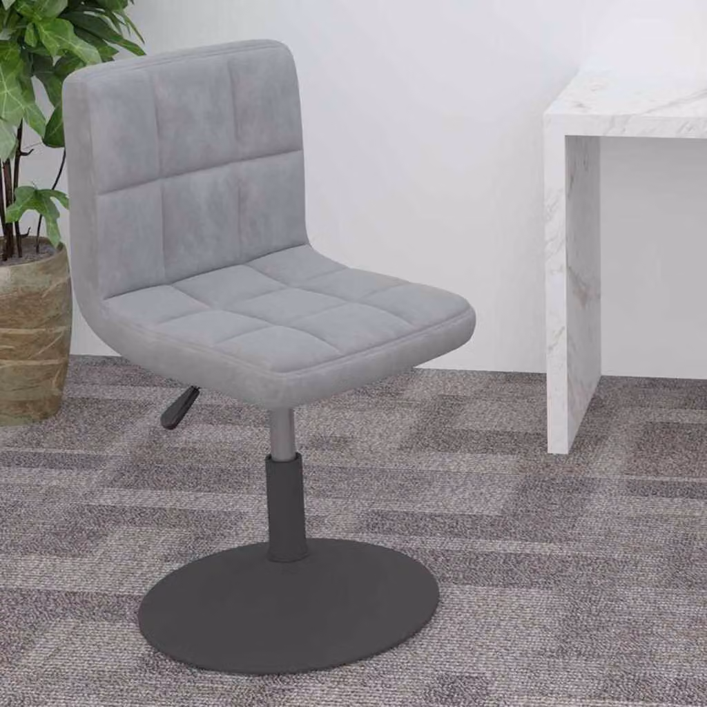 Sgabello da bar girevole vidaXL in velluto grigio con base in metallo e plastica