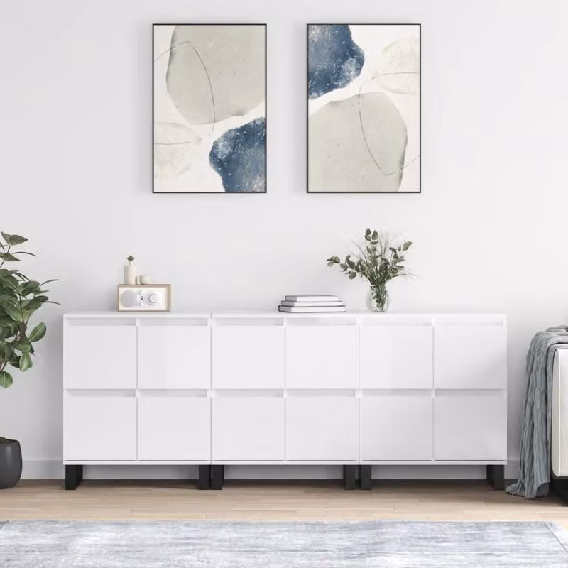 Mobiletto buffet in legno – Armadio contenitore con serratura, ideale per soggiorno, camera da letto e cucina