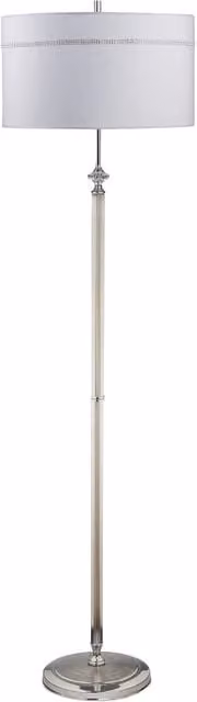 Lampada da terra Jupiter Julia II cromo paralume grigio