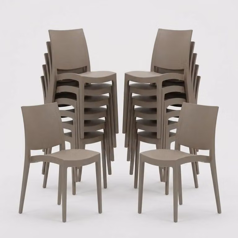 set di 24 sedie in polipropilene per ristorante Trieste Grand Soleil - Beige