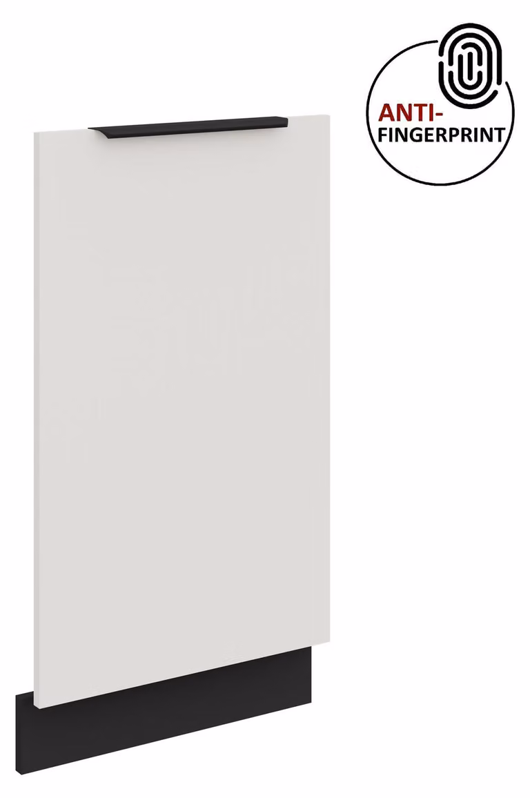 Pannello frontale per lavastoviglie da 45 cm completamente incassata ARIA, bianco ultra opaco + nero opaco, frontali di alta qualità con rivestimento anti-impronta, cucina a incasso