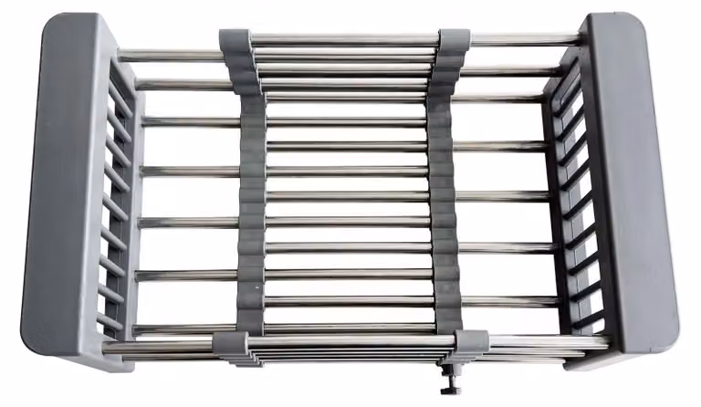 Lendo Online Rack Lavandino Estraibile Grigio in Acciaio Inox