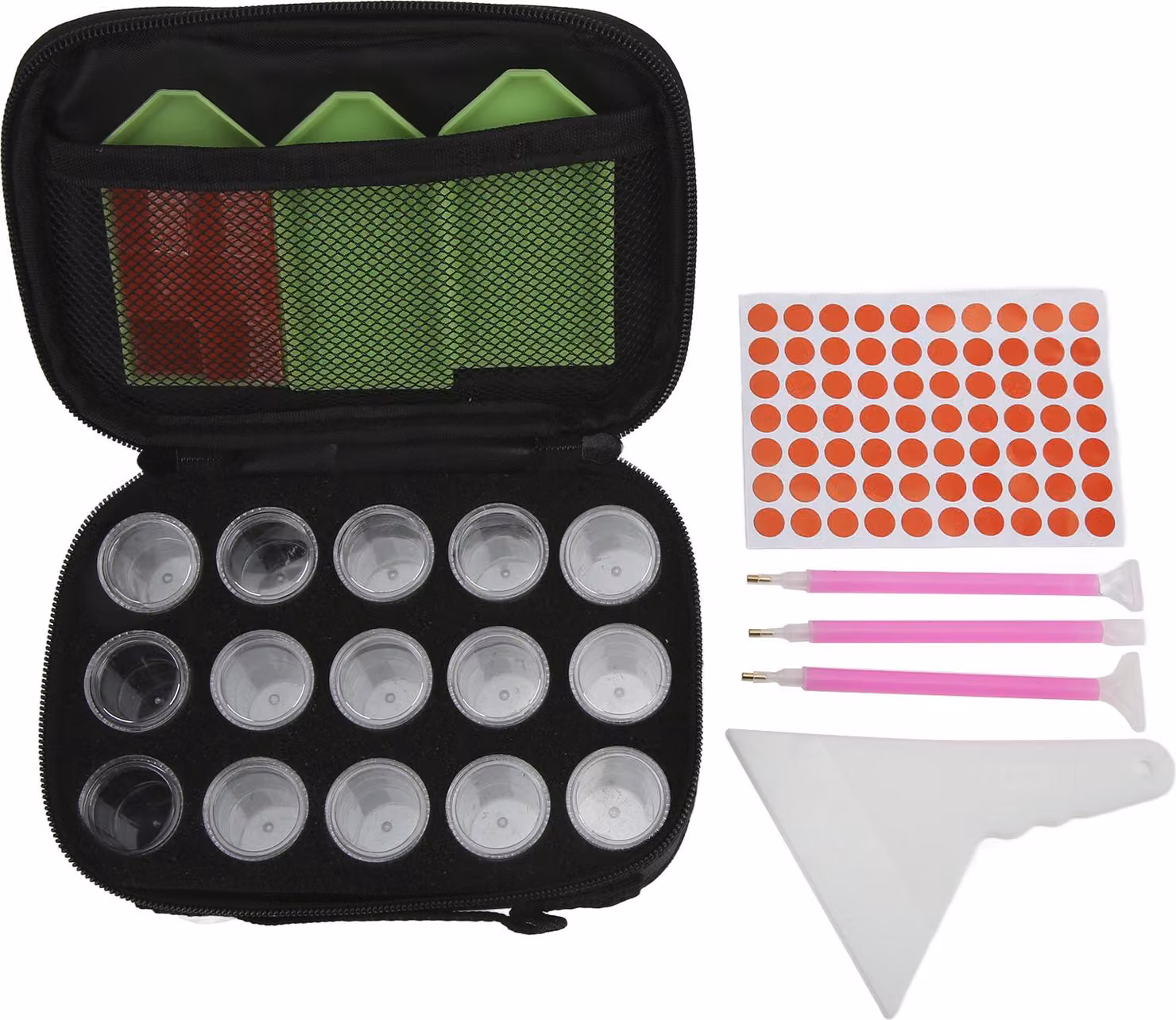 Scatola per pittura in strass, 15 griglie, design trasparente, portatile, pratica, contenitore per perline e materiale artistico
