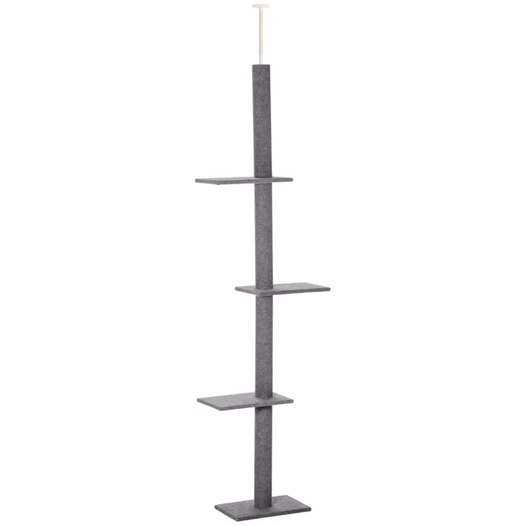 Fortuna Lai tiragraffi regolabile in altezza 228-260 cm Tiragraffi da soffitto Tiragraffi per gatti Grigio per giocare attivamente e rilassarsi