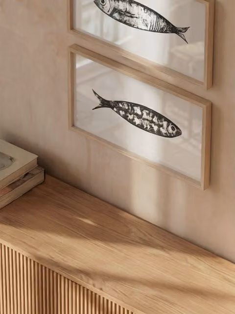 Quadro Arosa Kenay Home con poster grafico animal print, colori bianco e nero, L: 30 cm, H: 15 cm