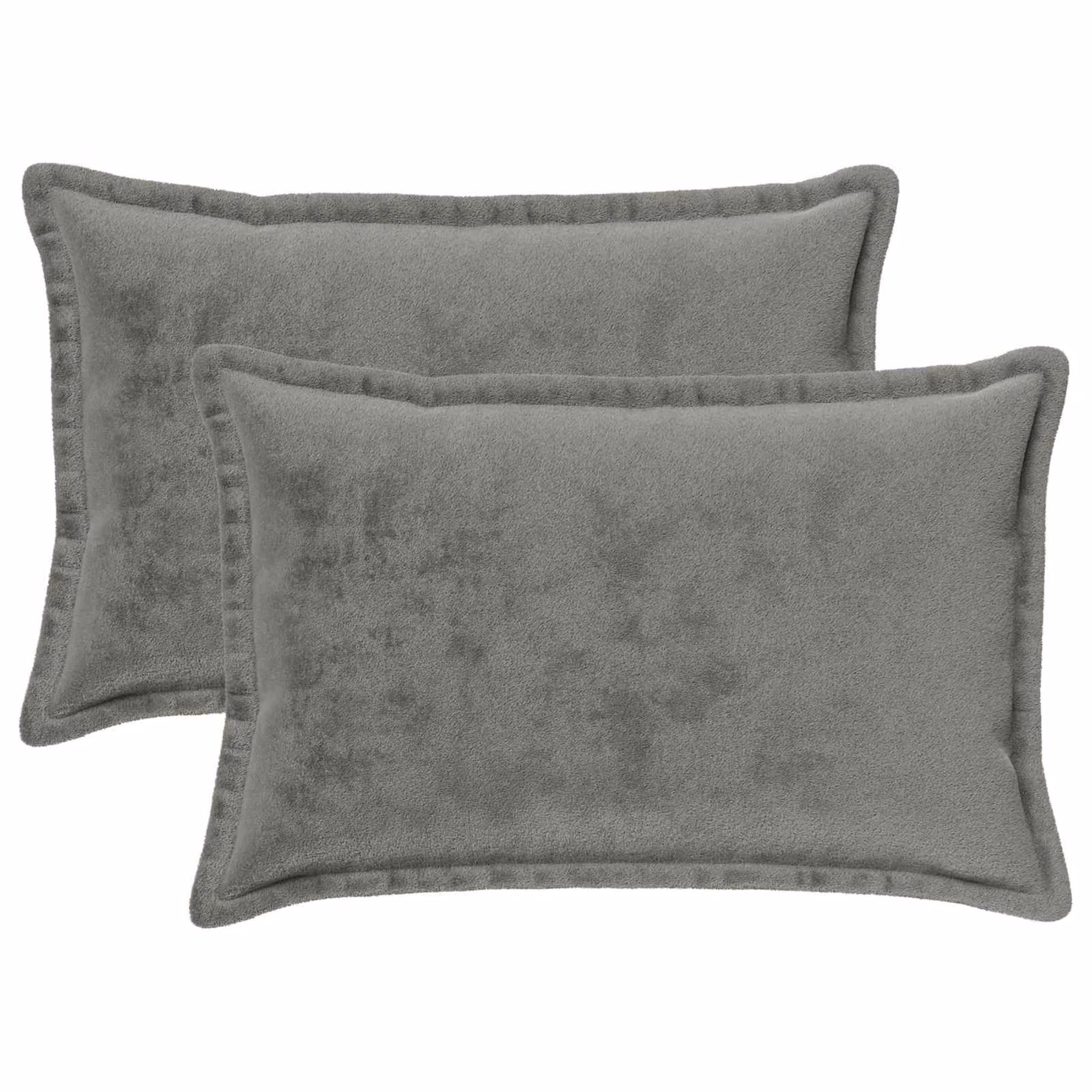vidaXL Federa 2 pcs HOUTEN Grigio Scuro 50 x 80 cm Flanella
