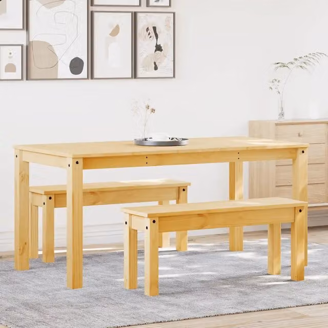 Set da Pranzo 3 pz Panama in Legno Massello di Pino 3345173