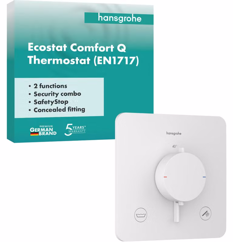 Termostato da incasso Ecostat Comfort Q, 2 funzioni, bianco opaco
