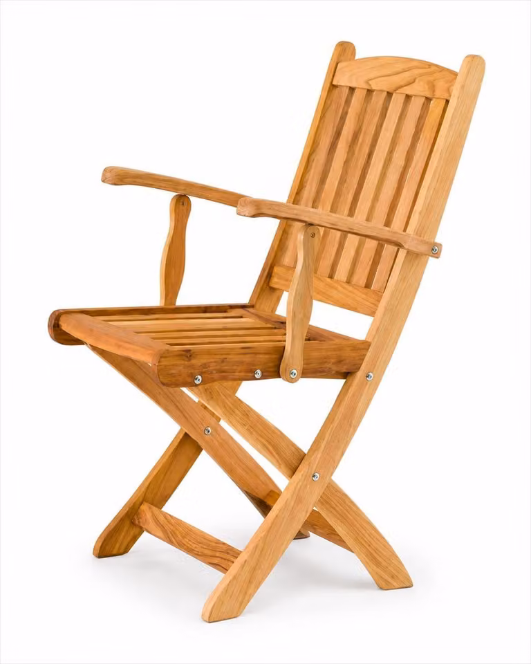 Sedia da giardino moderna in legno naturale, pieghevole, comoda, ideale per l'uso all'aperto