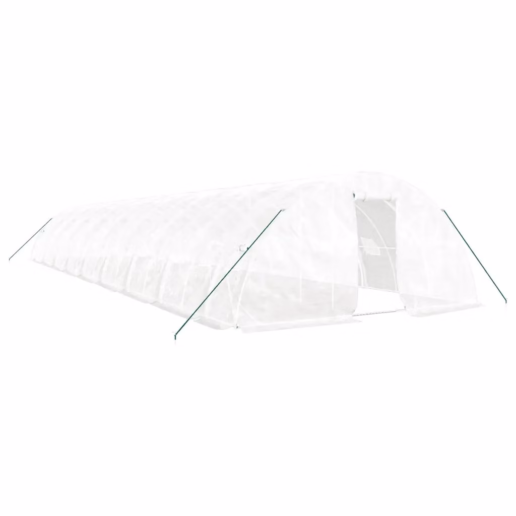Serra Videx con Telaio in Acciaio Zincato Bianco e Copertura in Policarbonato, L: 18 m, P: 5 m, H: 2,3 m – 2