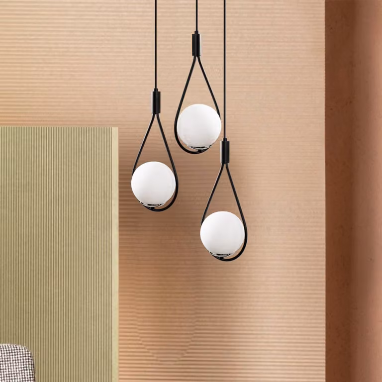 Lampada a sospensione in vetro Mudoni MR-938 Opviq, dimmerabile, Bianco / Opale, Soggiorno / Sala da pranzo, Vetro, Moderno, Lampada a sospensione