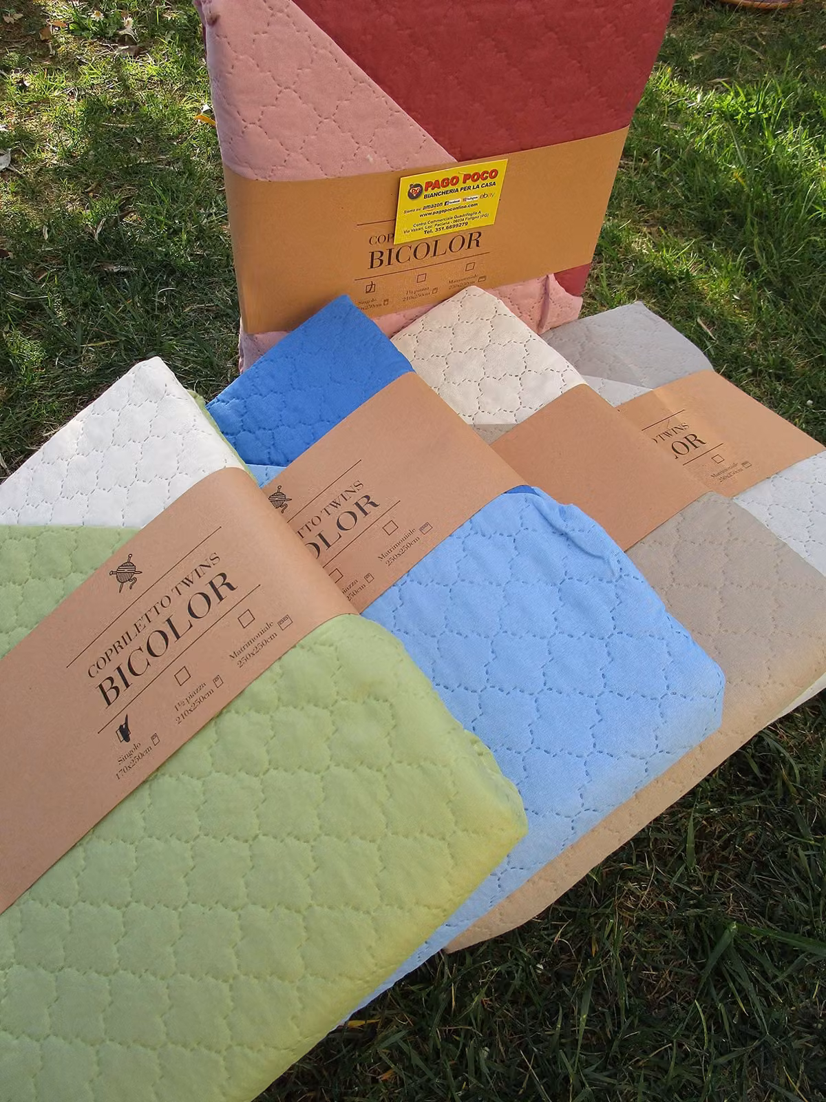 Coperta estiva reversibile, tinta unita, 170x250 cm - Ipoallergenica