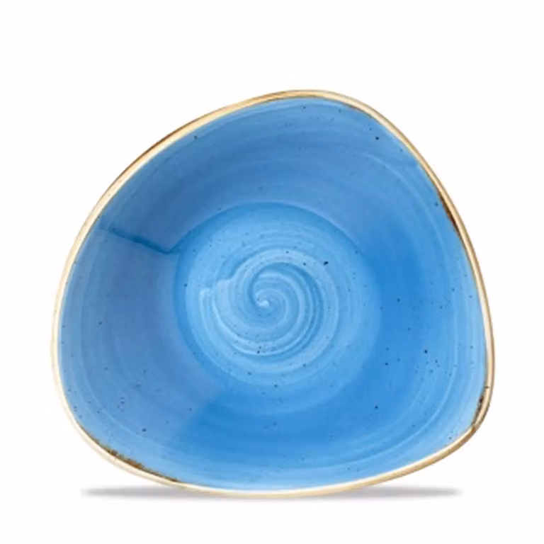 Piatto fondo triangolare in porcellana blu stone, diam. 15cm, 12 pezzi
