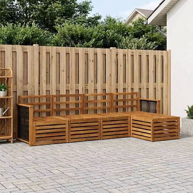 Set di divani da esterno 5 pz Naturale 3384230