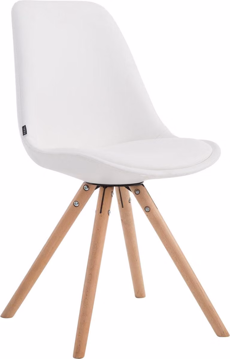 Sedia da pranzo in Pelle finta - Sedia da cucina - Design confortevole e moderno | Colore abbigliamento: Naturale Colore: Bianco