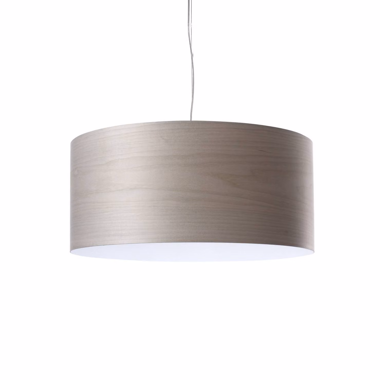LZF LAMPS Lampada a sospensione Gea, dimmerabile, Alluminio / Grigio / Zincato, Soggiorno / Sala da pranzo, Legno, Design, Lampada a sospensione