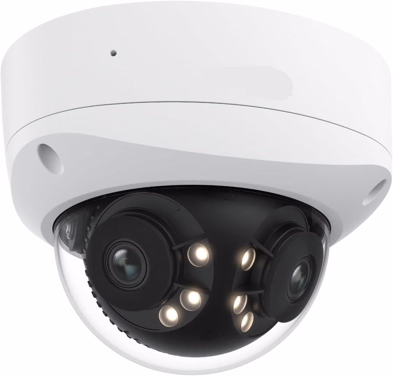 Telecamera di sicurezza esterna - 16MP UHD, telecamera con doppia lente da 180 gradi e visione notturna a colori - bianca