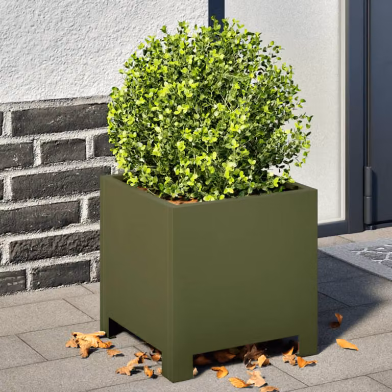 Fioriera da giardino vidaXL in acciaio verde, L/P/H: 30 x 30 x 30 cm