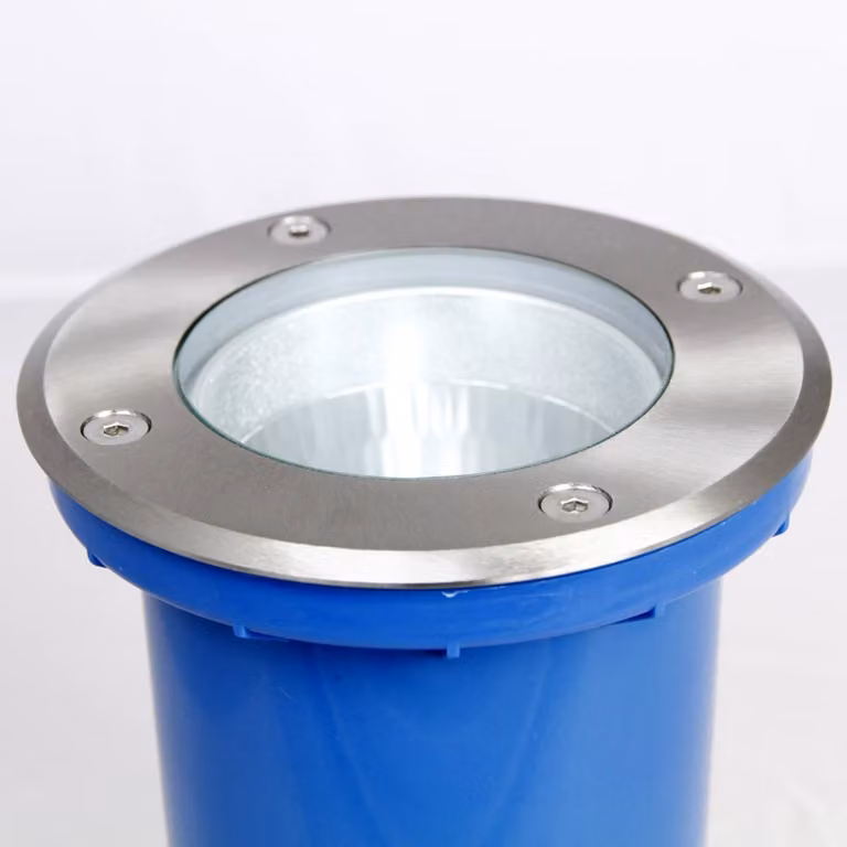 Heitronic Faretto rotondo da incasso a terra Berlino BODENEINB, Alluminio / Grigio / Zincato, Acciaio Inox, Moderno, Faretto da incasso da terra
