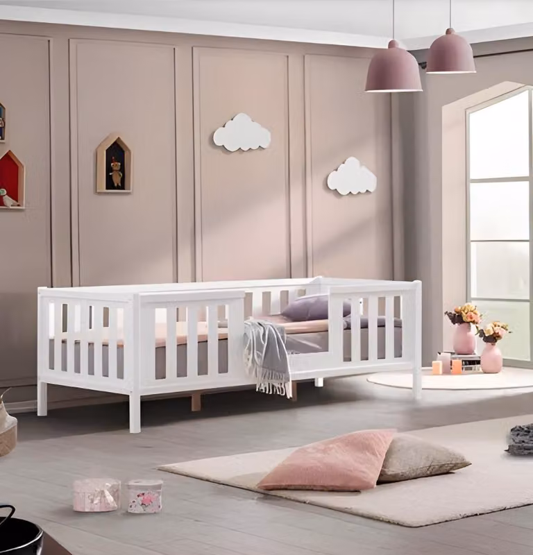 Bettrahmen Kinderbett Bett Kinderzimmer Kinderzimmermöbel Weiß Holz