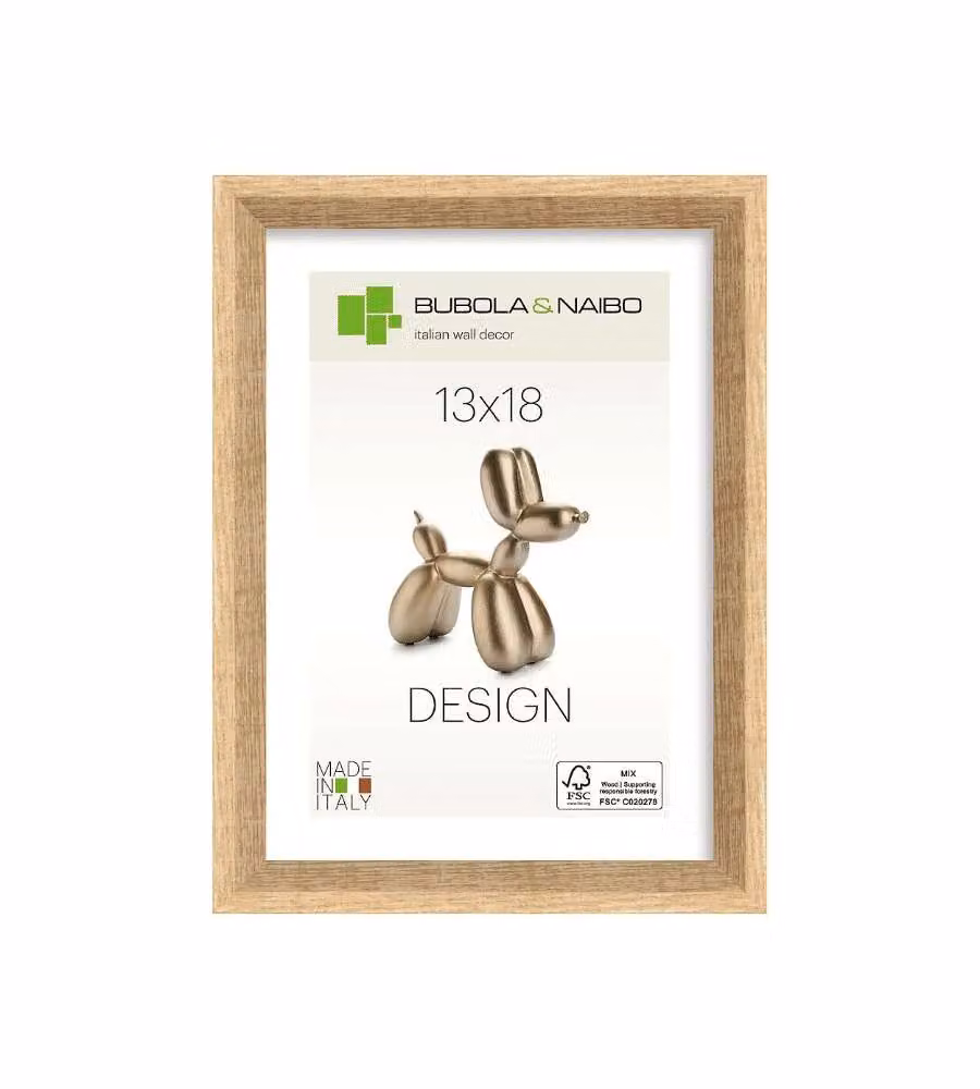 Cornice foto legno effetto quercia 13x18 cm rettangolare naturale