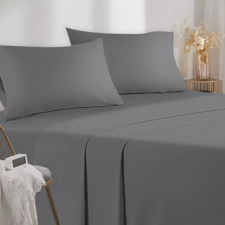 Biancheria da letto, 140 x 190-200 cm, set da 4 pezzi, in microfibra, lenzuolo con angoli, 140 x 200 cm, lenzuolo per letto matrimoniale, 220 x 280 cm, 2 federe, 50 x 80 cm