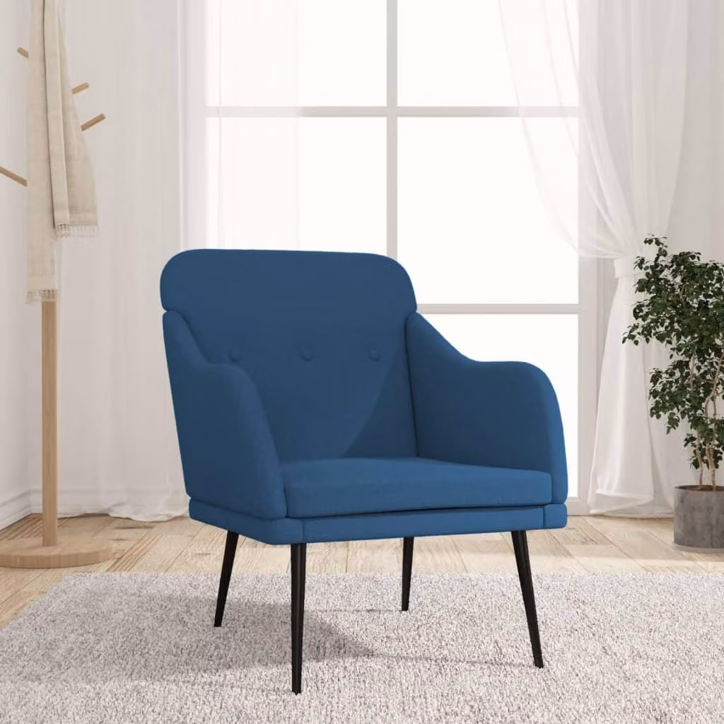 Maison Exclusive - Poltrona blu, 63x76x80 cm, rivestita in tessuto
