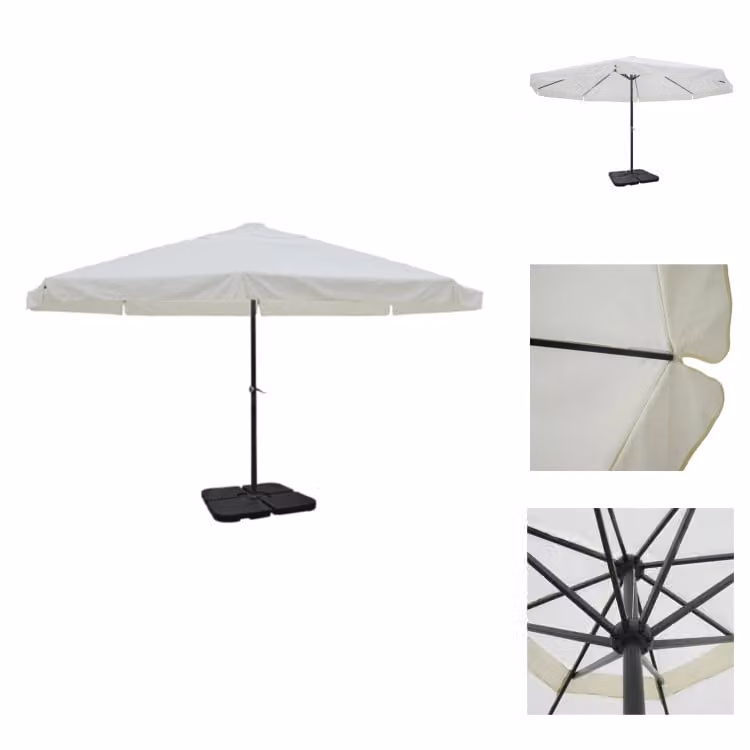 Ombrellone in alluminio bianco con supporto per ombrellone - Ombrelloni e tende da sole