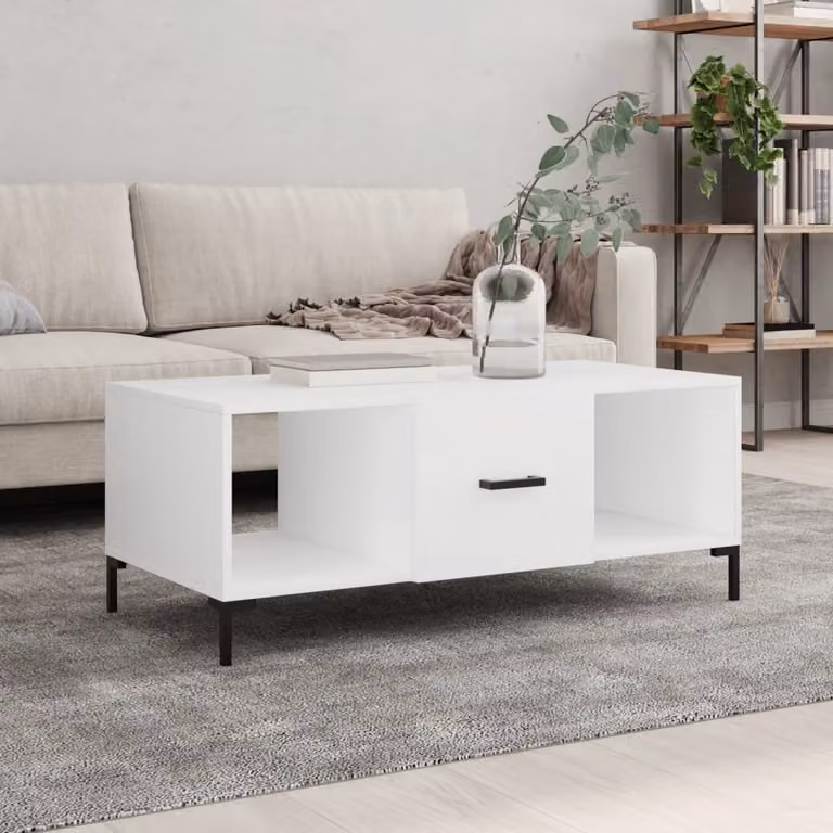 Maison Exclusive - Tavolino bianco 102x50x40 cm Materiale ligneo