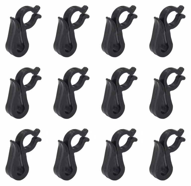Clip luminosi natalizi, 120 pezzi, impermeabili, neri, per grondaie
