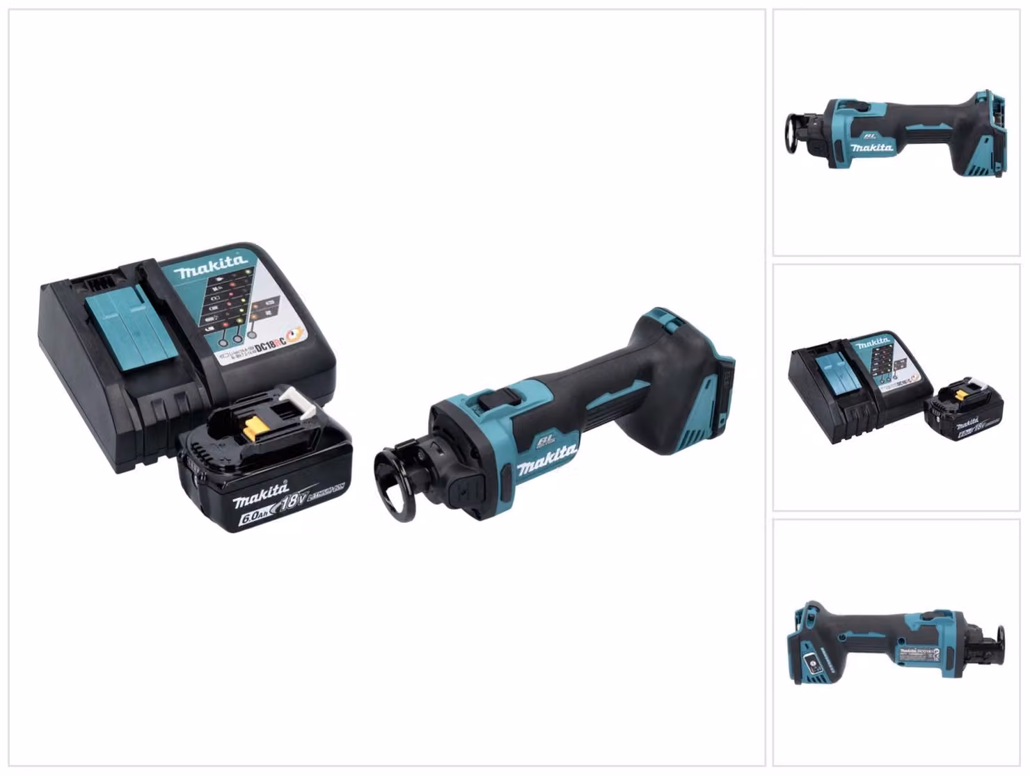 Makita DCO 181 RG1 Fresa rotante a batteria 18 V 32000 rpm brushless + 1x batteria ricaricabile 6.0 Ah + caricabatterie