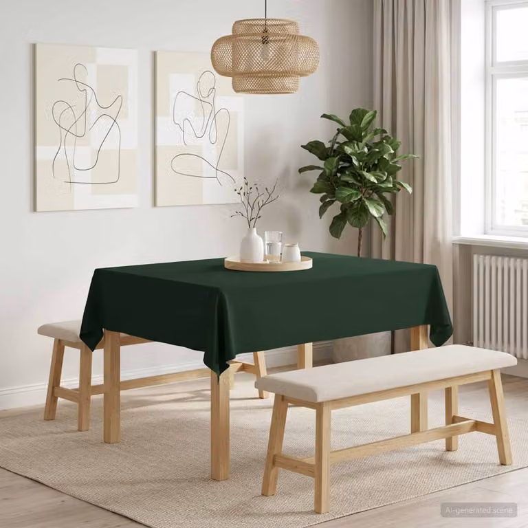 Tovaglia da Tavolo Rettangolare vidaXL Verde, Idrorepellente e Lavabile in Lavatrice, L 110 cm x P 140 cm
