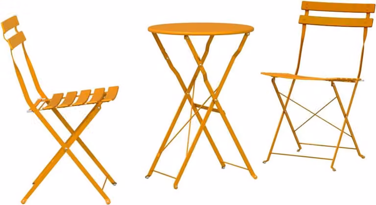 Set Bistro Pieghevole 3 pcs Senape Acciaio