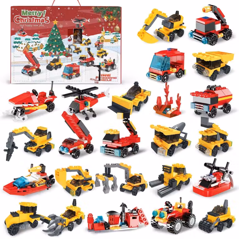 Solidchoice - Calendario dell'Avvento con mattoncini da costruzione per bambini