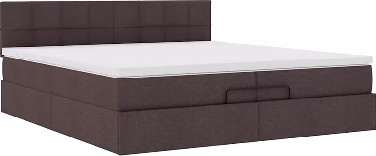 Struttura Letto Pouf con Materasso 200x200 cm in Tessuto