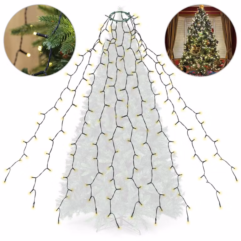 SALCAR 10*3m catena luminosa albero di Natale 350 LED con anello, illuminazione albero di Natale, catena luminosa LED albero di Natale, decorazione illuminazione natalizia