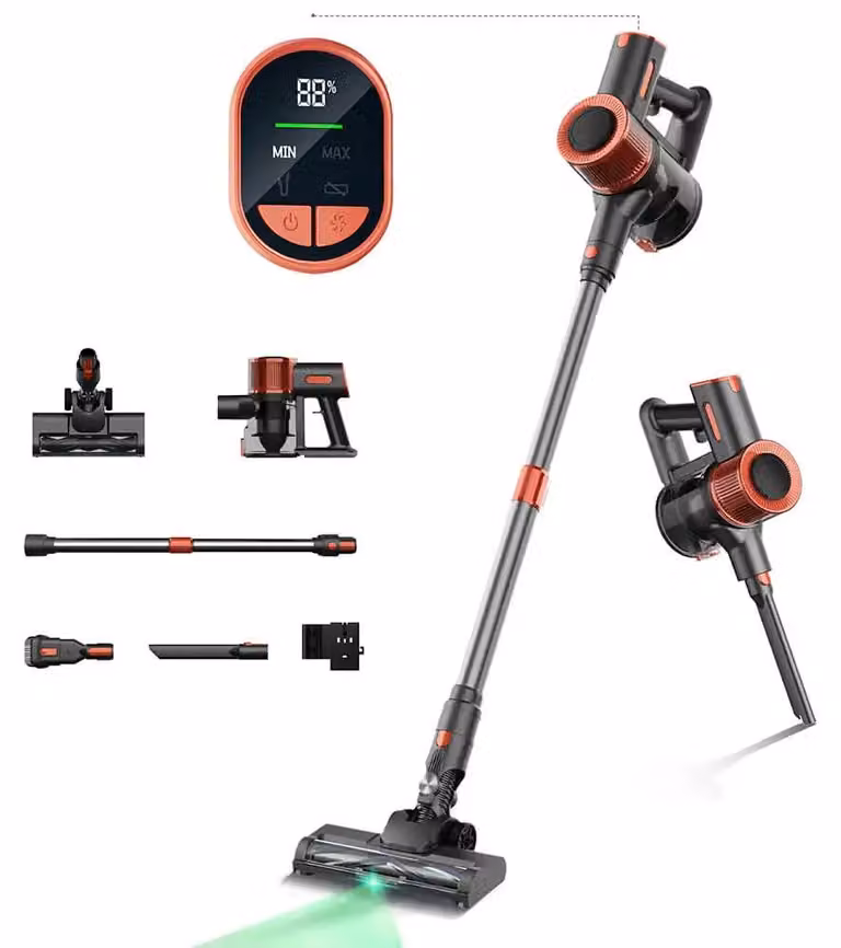 Aspirapolvere senza fili - Modello J200 - Motore brushless - 350 W - Potenza di aspirazione: 23 kPa - Autonomia: 40/15 minuti - 2 livelli di velocità