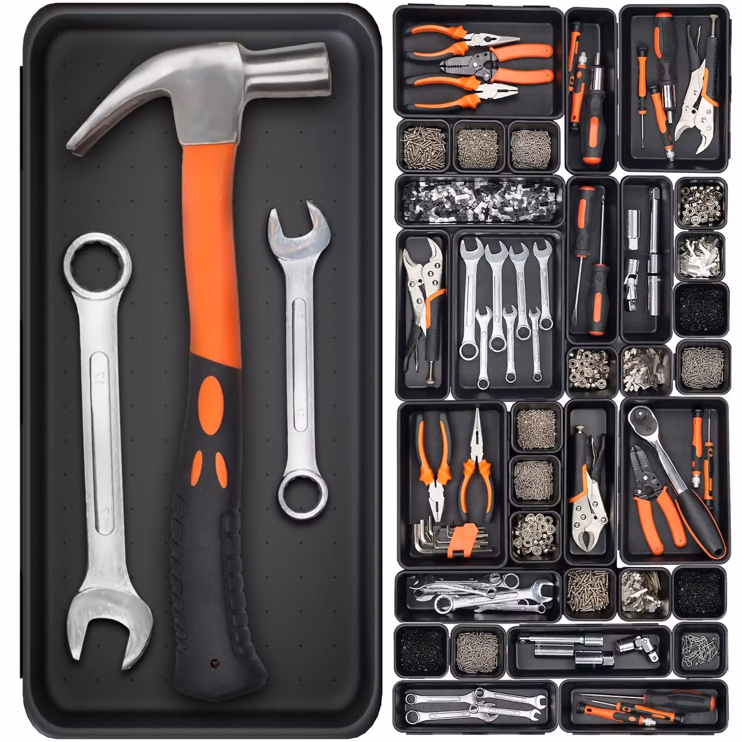 Omgoods - Organizer per cassetta degli attrezzi, contenente 46 scomparti per utensili e componenti