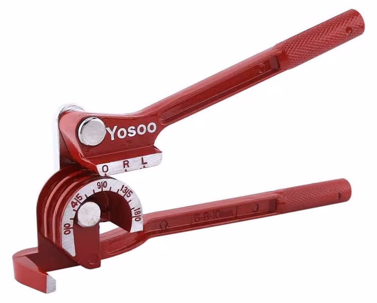 Curva tubi 3-in-1 - Morsetto per curvare tubi con indicatore dell'angolo di curvatura - Manico antiscivolo - Funzione livella - Adatto per tubi da 1/4, 5/16 e 3/8 di pollice - Realizzato in lega di alluminio, resistente - Curva tubi