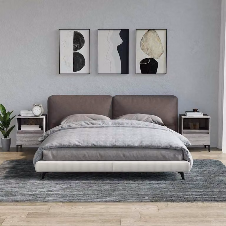 Set di 2 comodini vidaXL in stile industriale, colore grigio Sonoma, L 40 cm x P 35 cm x H 50 cm