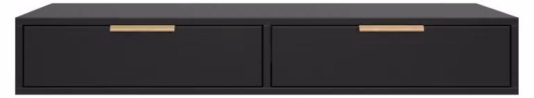Selsey Vena - Comodino da trucco con 2 cassetti, nero, 110 cm