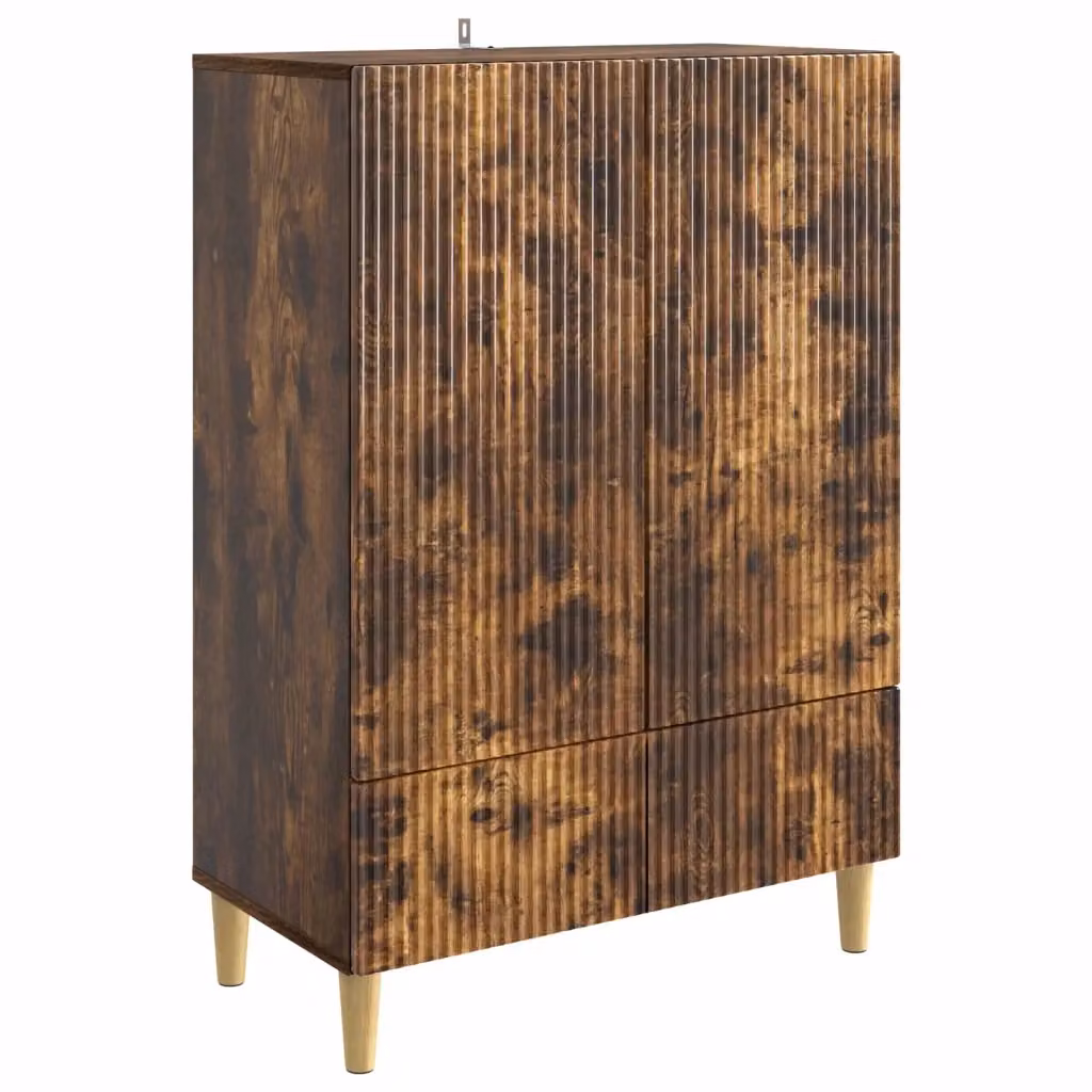 Credenza moderna vidaXL in legno ingegnerizzato color rovere fumo L: 66 cm, P: 34,5 cm, H: 95 cm – 2