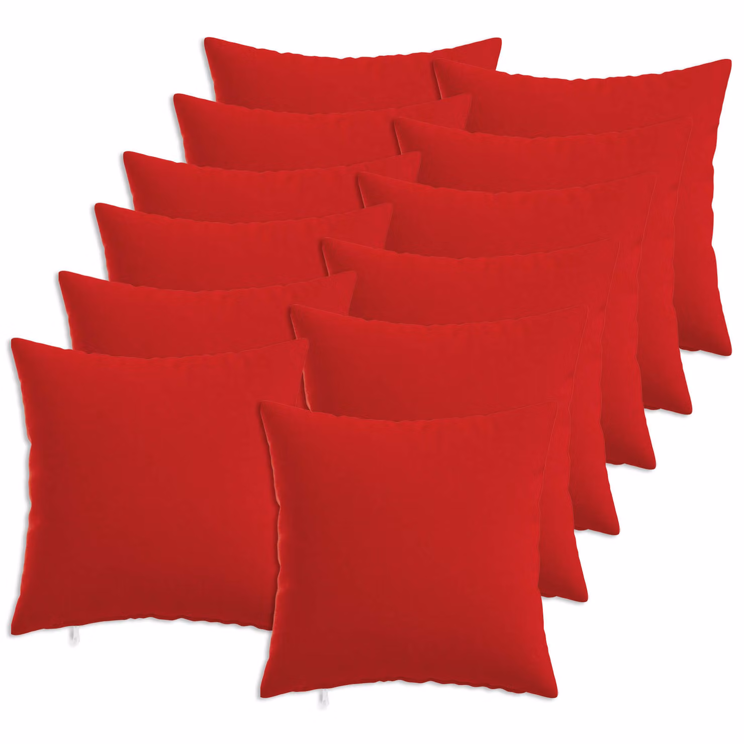 Set di 12 cuscini quadrati vidaXL HEERLEN in tessuto rosso con fodera lavabile, L/P/H: 40 x 40 x 40 cm