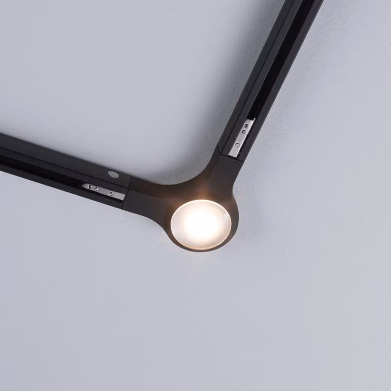 Paulmann Lampada LED con connettore a L 827 nero URail, dimmerabile, Nero, Soggiorno / Sala da pranzo, Metallo, Moderno