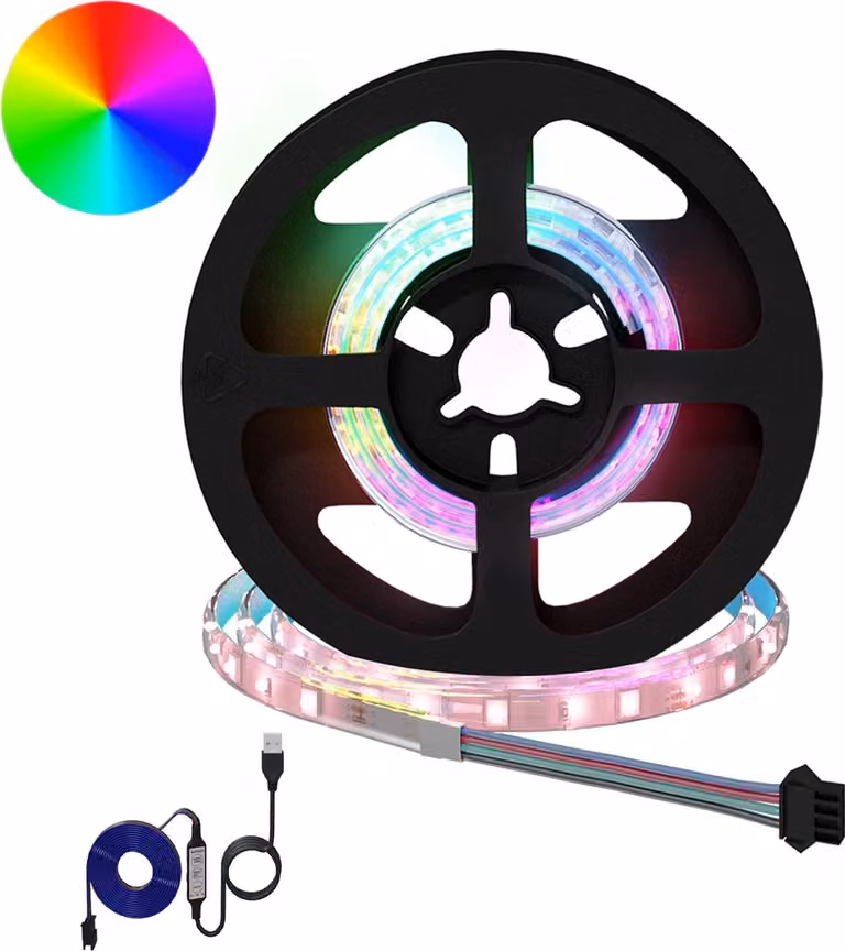 Strisce LED, 12 pezzi, nere e trasparenti