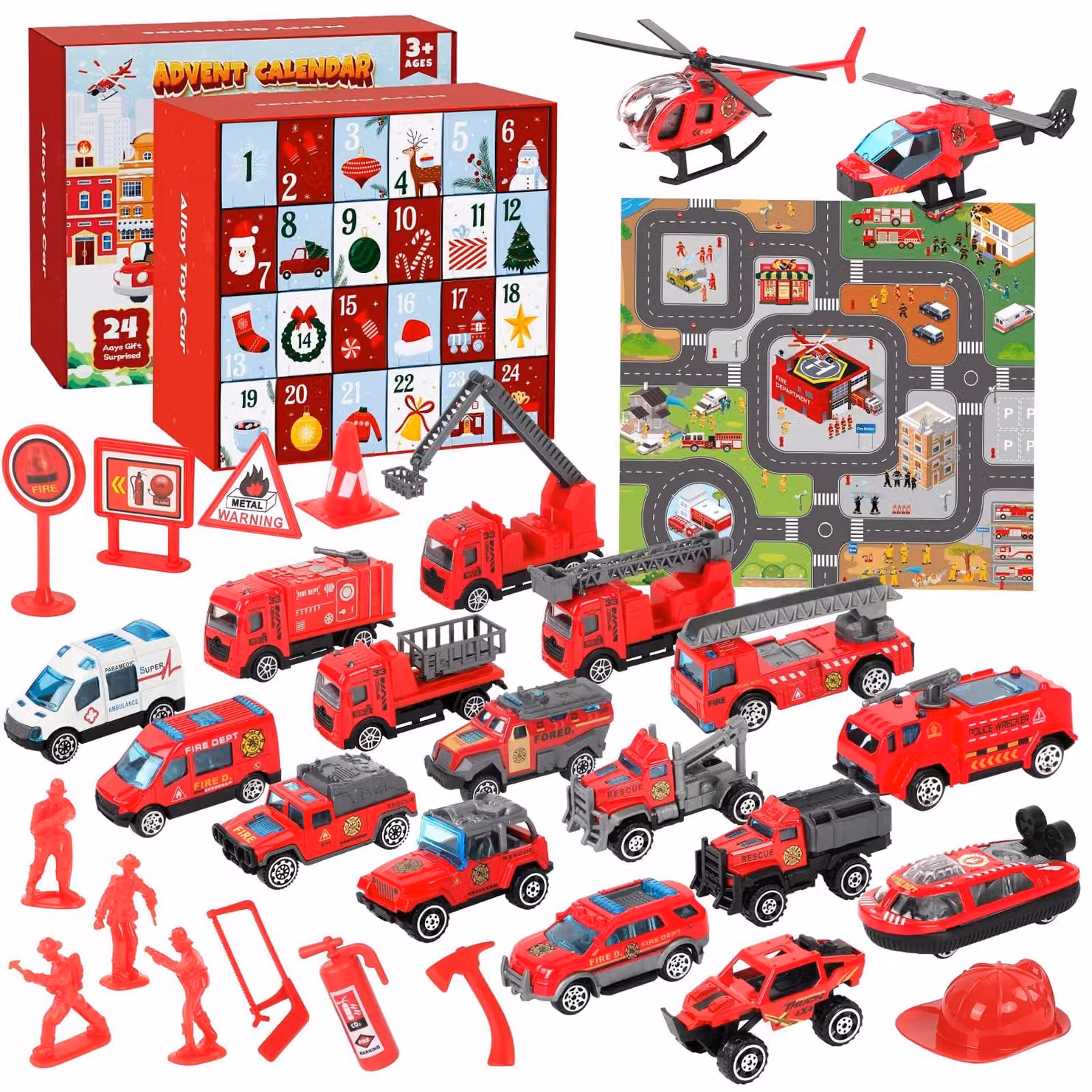 Calendario dell'Avvento rosso per bambini