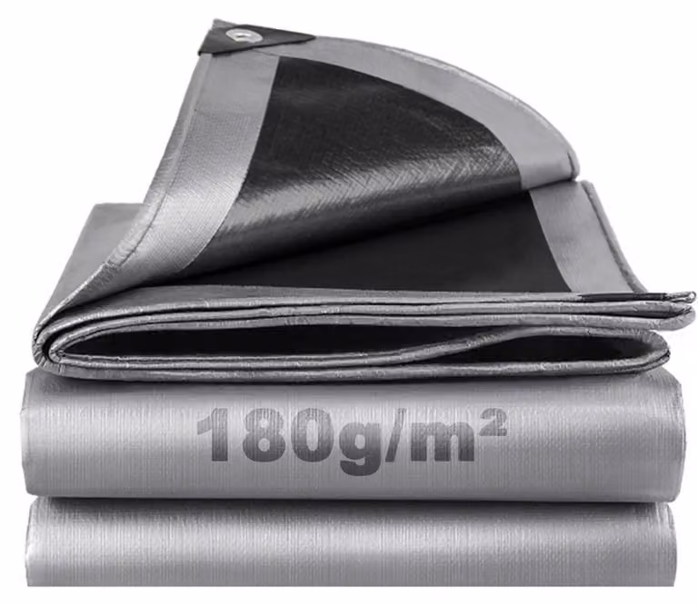 Telo protettivo 3x6 metri, impermeabile, 180 g/m², in polietilene (PE), con occhielli, stabilizzato contro i raggi UV, resistente allo strappo, colore grigio-verde