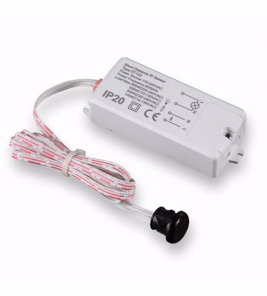 Sensore di Movimento a Infrarossi V-TAC Bianco con Attivazione a Corto Raggio 5-6cm e Angolo di 30° IP20 Max 200W